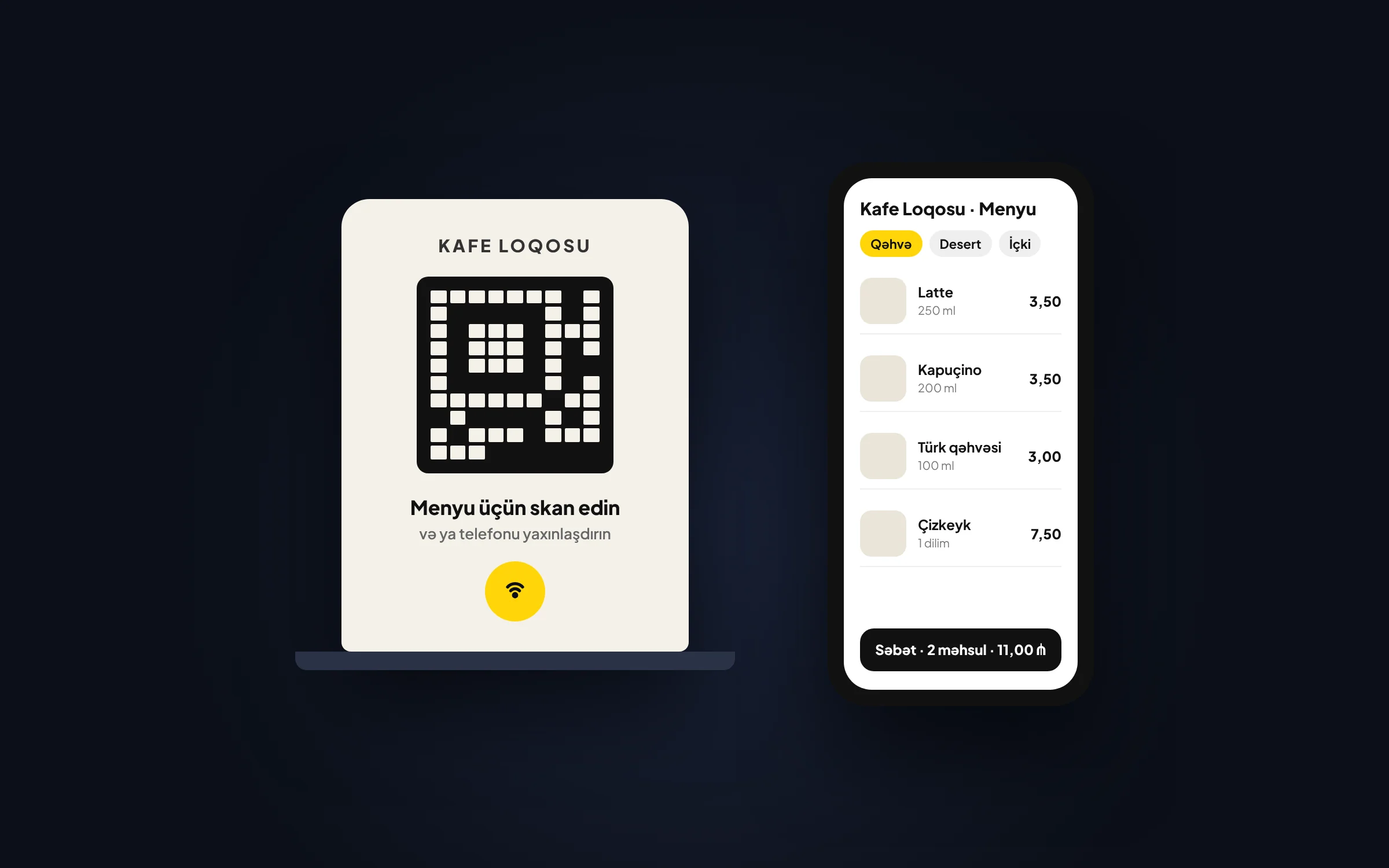 NFC / QR stend proqramının ekranı